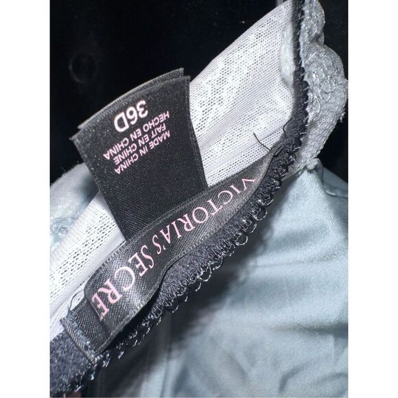 RARE FIND Victoria's Secret Lace-Up Corset Bra Satin green/Blue/grey colored Top - Picture 9 of 10
